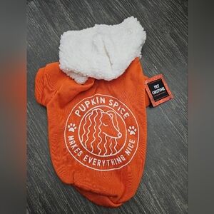 Orange Pet Costume with White Hood